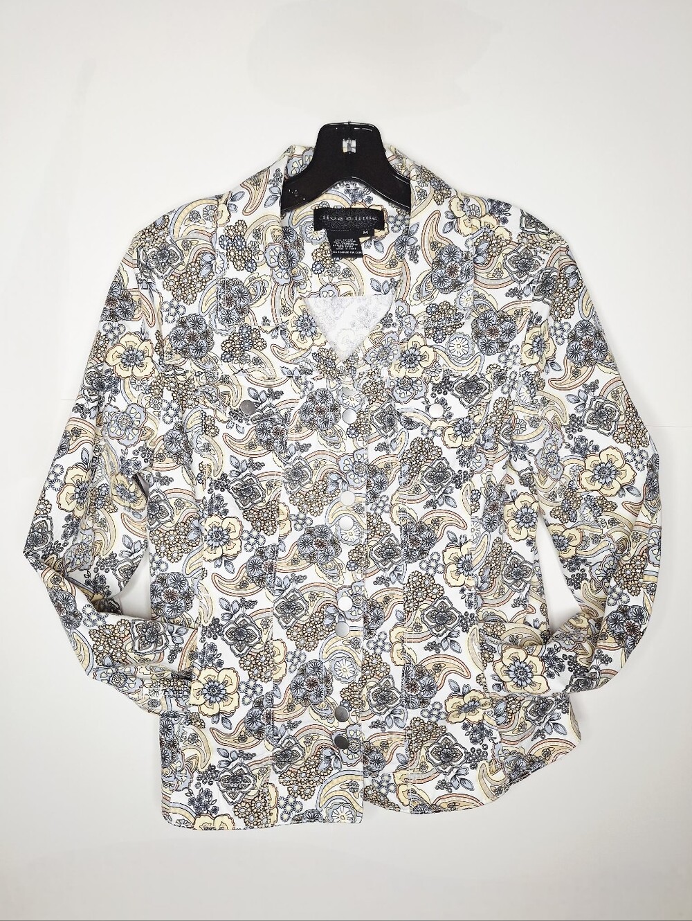 Vtg. Live A Little "The Whimsical Paisley" Paisley Print, Button-down, Shacket.